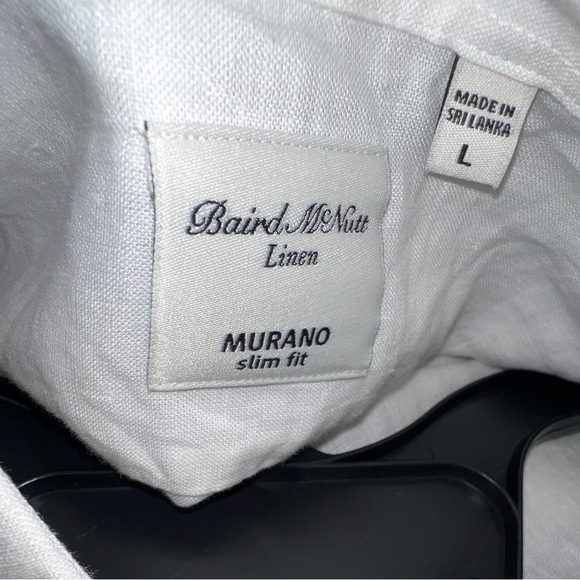 Murano Baird Mcnutt Mens Button Up Shirt 100% Linen Long Sleeve White Comfy New. - Picture 4 of 6